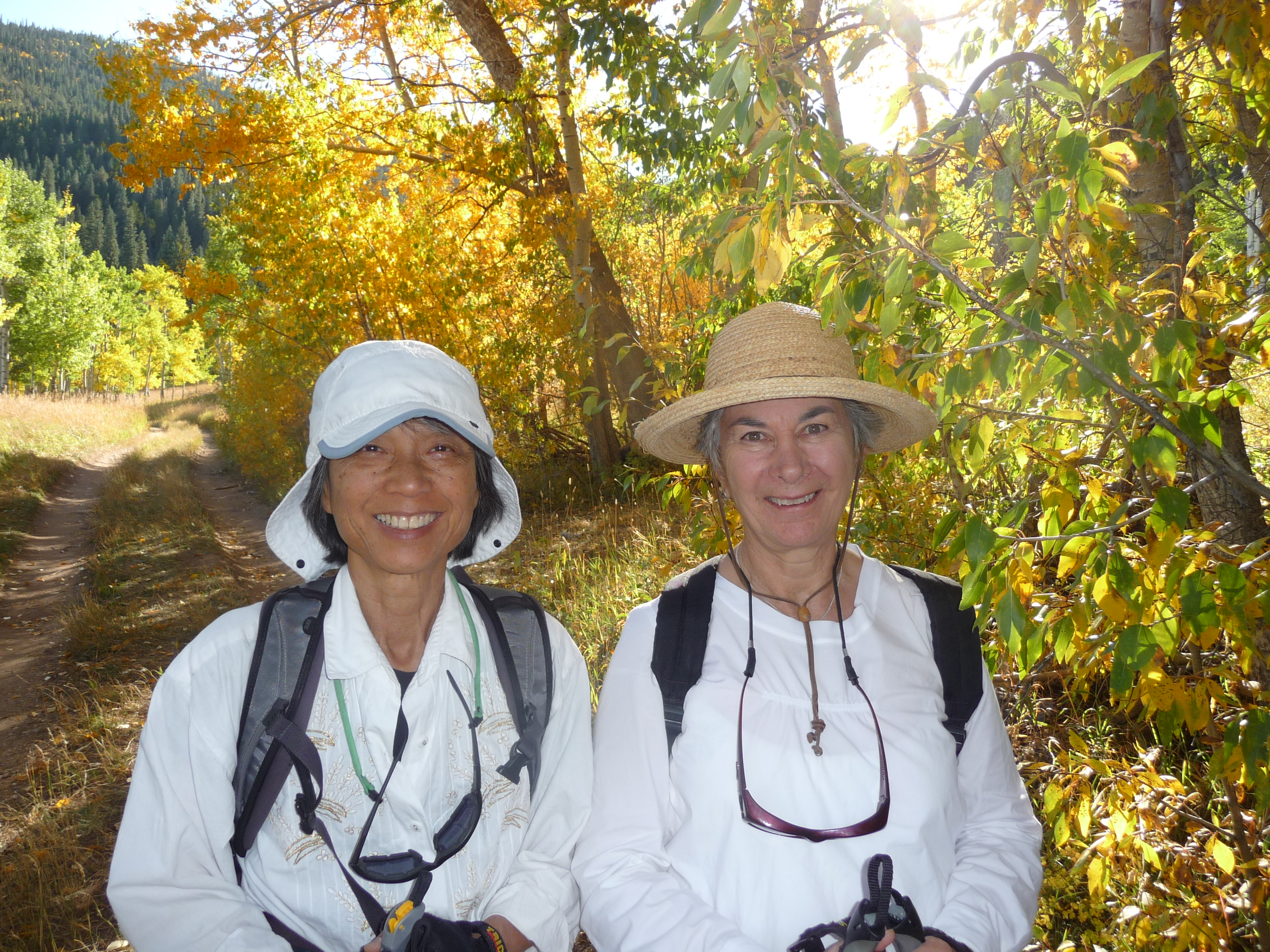 Mary Lee and Dar on a hike, 2011